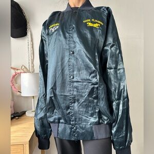 Vintage satin plumer embroidery jacket xxl